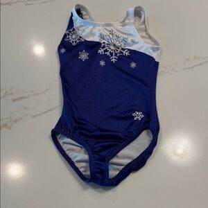Snowflake Designs Child Medium Blue & White Leotard